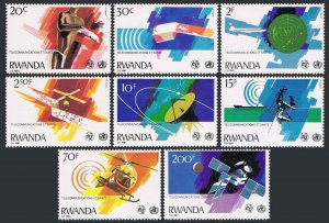 Rwanda 1043-1050, MNH. Mi 1127-1134. Communications 1981. Jet, Satellite, Ship,