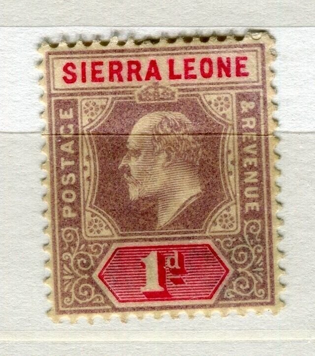 SIERRA LEONE; Early 1900s ED VII issue Mint hinged 1d. value