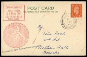 Great Britain Czech Legion in England Cover Polni Posta Feldpost 72230