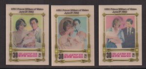 Korea DPR   #2239-2241   MNH  1982  Birth Prince William   Diana