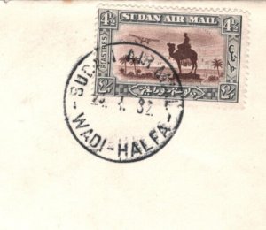 SUDAN Air Mail 1932 Cover FIRST FLIGHT SOUTH AFRICA Cape Town Wadi Halfa MA238