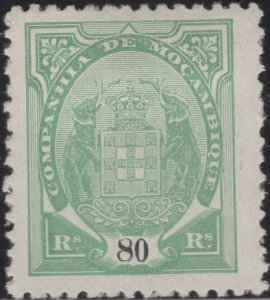 Mozambique Company 1895-1902 MH Sc 18 80r Coat of Arms Variety