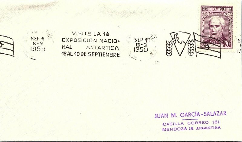 ARGENTINA ARCTIC ANTARCTIC POLAR CANCEL / CACHET #102