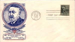 #828 Benjamin Harrison Prexie – Washington Stamp Exchange Cachet SC22