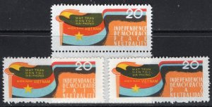 Thematic stamps VIETNAM NLF 1963 NLF1/3 FLAGS set of 3 mint