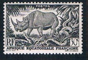 French Equatorial Africa 167 MLH Black Rhino (BP7816)