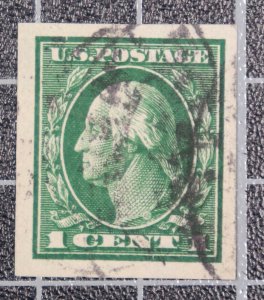 Scott 408 1 Cent Washington Used Nice Stamp SCV $1.00