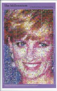 Gambia 1999 Princess Diana Flower Photomosaic 8 Stamp Sheet 7L-008