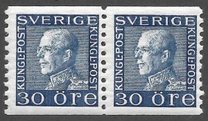 Doyle's_Stamps: VF MNH 1923 Swedish Scott #178** Coil Pair of Stamps