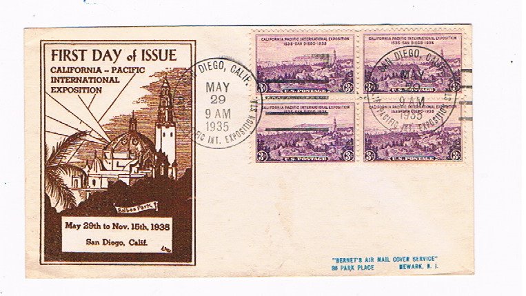 Scott 773 Mellone #13A Californai Pacific Expo issue  with a Dyer cachet