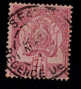 Tunisia 1888 75c Cuat of Arms Used Nice SFAX CDS   VF/O