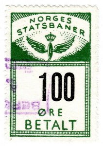 (I.B) Norway Railway : State Railway 100 Øre