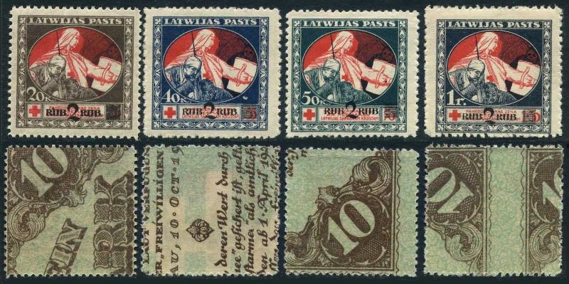 Latvia B13-B17,MNH.Mi 65z-68z. MERCY assisting Wounded Soldier.New value 1921