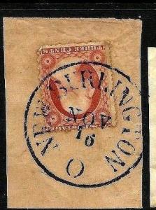 NEW BURLINGTON, O Circular Date Stamp [CDS] on Stamped US 1850s-60s Cover Corner