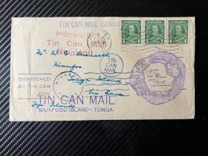 1925 Canada Tin Can Canoe Mail Cover Halifax Nova Scotia to Niuafoou Tonga