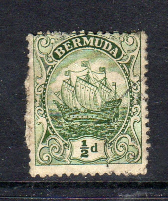 BERMUDA #82  1922   1/2p CARAVEL    F-VF USED  a