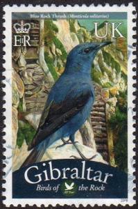 Gibraltar 1121 - Used - ‭(40p) Blue Rock Thrush (2008) (cv $1.60)