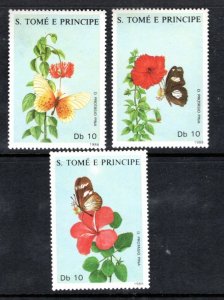 SAINT THOMAS & PRINCE ISL 827a-c MNH VF Flowers Complete set