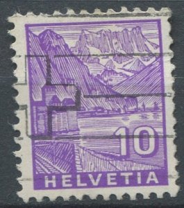 Switzerland Sc#221 Used, 10c lt red vio, Landscapes (1934) (1934)