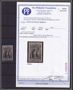 #PR123 Used, VF, PF Cert #589934, light purple cancel, reperf at bottom (CV $...