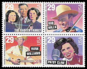 PCBstamps  US #2771/2774a Block $1.16(4x29c)Country Music, MNH, (11)