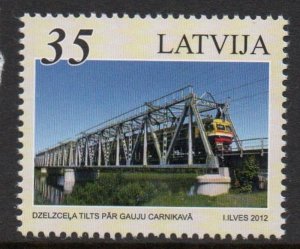 Latvia Sc 815-816 2012 Railway Bridges stamp & Sheet mint NH