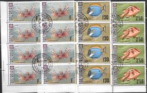 Tanzania Blocks of 8 - Marine life - Chale, Kangaja, Totovu. #28,29,31