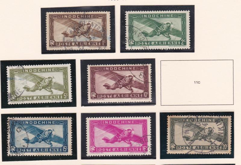 IndoChina # C1 / C17, Missing One Stamp, Airplanes, Used, 1/3 Cat.