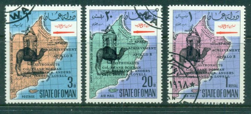 Oman State of 1968 Empty Quarter, Camel & Map Opt Apollo 8 Space Achievement ...