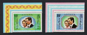 Barbuda Royal Wedding Princess Anne 2v Top Left Corners SG#102-103