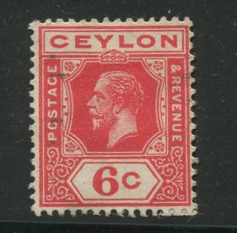 Ceylon -Scott 204 - KGV -Definitive- 1912- VFU - Single 6c Stamp