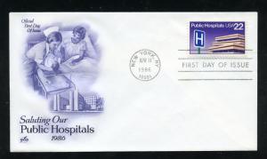 US 2210 Public Hospitals UA ArtCraft cachet FDC