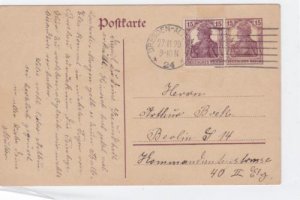 Germany Dresden 1920 to Berlin  postal stationary stamps card R21340