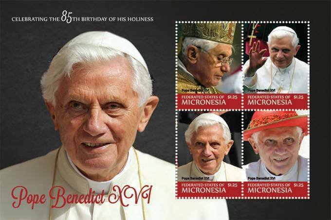 Micronesia - Pope Benedict XVI - 4 Stamp  Sheet - MIC1218