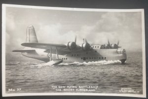 1942 Grimsby England RPPC Postcard Cover New Flying Battleship Short Sunderland 