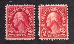 634A Mint,OG,NH... Type 1A... SCV $600.00... w/regular 634 for comparison