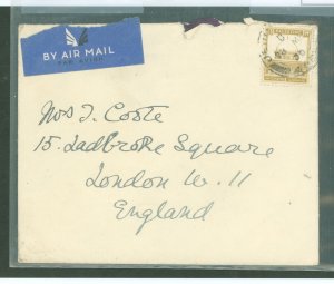 Palestine  1935 Airmail cover to England, 13m Citadel solo