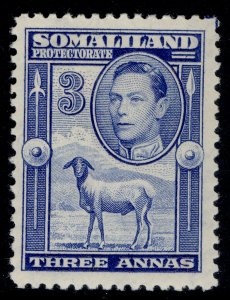 SOMALILAND PROTECTORATE GVI SG96, 3a bright blue, LH MINT. Cat £18.