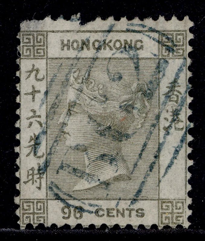 HONG KONG QV SG7, 96c brownish grey, USED. Cat £450.