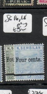 MALAYA NEGRI SEMBILAN TIGER 4C/1C, 4C/5C SG 16, 18    MOG     P0524H