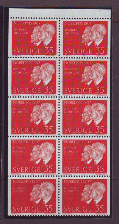 Sweden Sc771a 1967 35 ore Nobel Prize stamp bklt pane NH