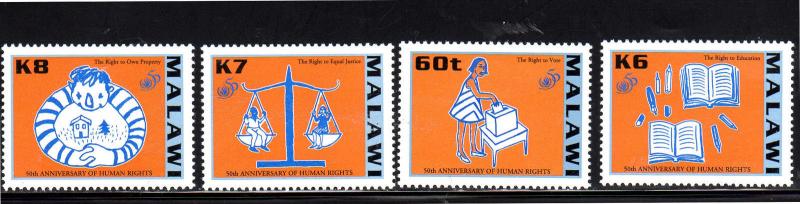 MALAWI #683-686  1998  HUMAN RIGHTS  MINT  VF NH  O.G