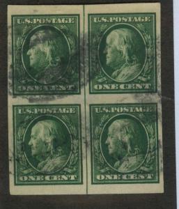 U.S. -  383 - Line Block of 4 - EXTRA FINE - Used