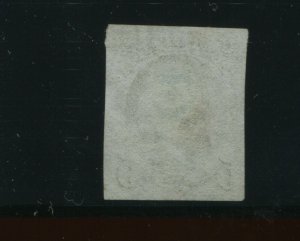 Scott 1 Franklin Imperf Used Stamp with Blue PAID Cancel (Stock 1-217)