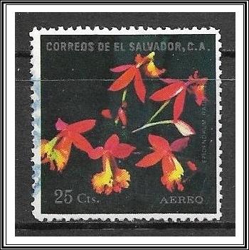 Salvador #C376 Air Mail Orchids Used