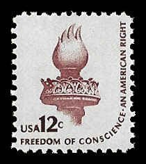 PCBstamps      US #1594 12c Freedom of Conscience, MNH, (21)