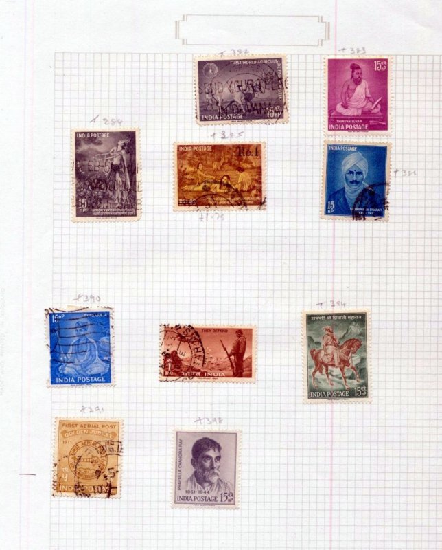 INDIA QV/1960 Used on Pages (Aprx 100 Items) (IGM 1657 