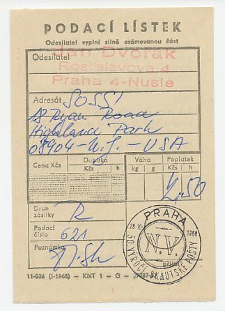 Receipt / Postmark Czechoslovakia 1968 50 Years of Scouting