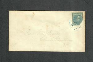 Charlottesville VA Cover Oct 30 1862 CSA Sc#7 Overpaid Drop Letter