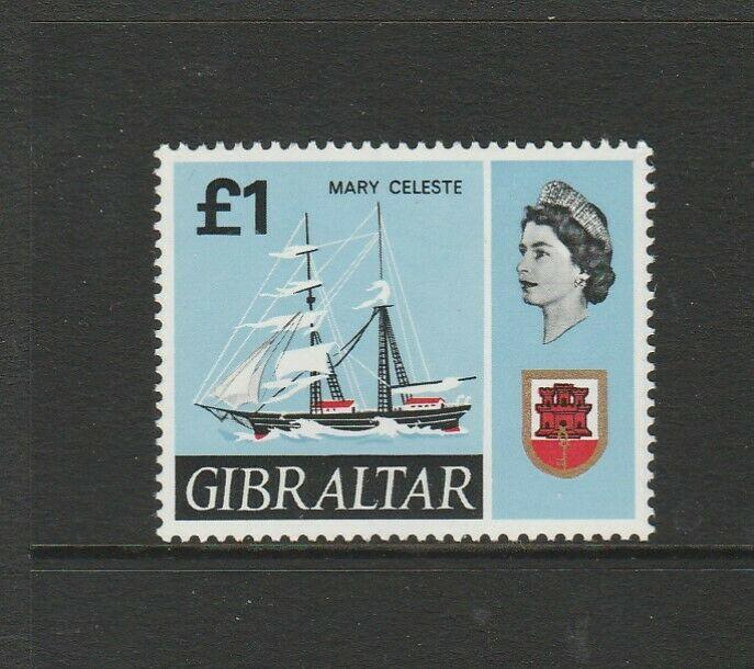 Gibraltar 1967 Ship Defs £1 UM/MNH SG 213